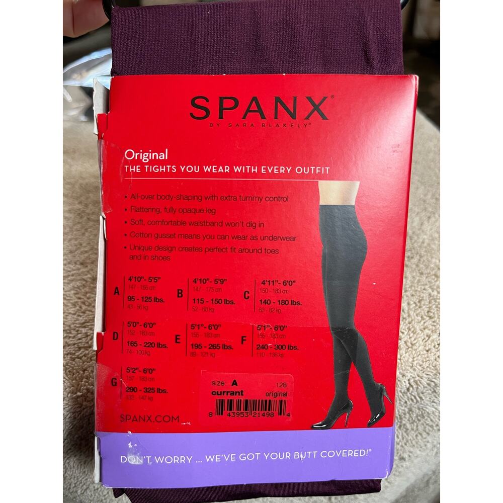 Spanx Tight End Tights Original Body Shaping Tights Size A Currant Burgundy NEW - Picture 6 of 8
